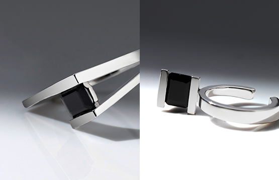 “Yugen” 03 Ring / 04 Earcuff [Onyx]