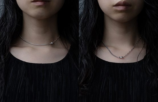 “Segme”07 Necklace [White Quartz]